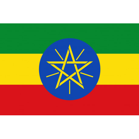 Drapeau Ethiopie - 5x3.3cm - Autocollant(sticker)