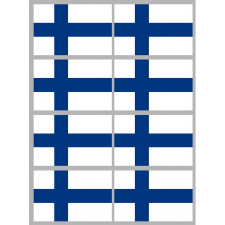 Drapeau Finlande - 8 stickers - 9.5 x 6.3 cm - Autocollant(sticker)