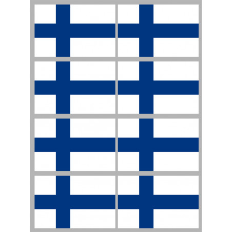 Drapeau Finlande - 8 stickers - 9.5 x 6.3 cm - Autocollant(sticker)