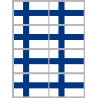 Drapeau Finlande - 8 stickers - 9.5 x 6.3 cm - Sticker/autocollant