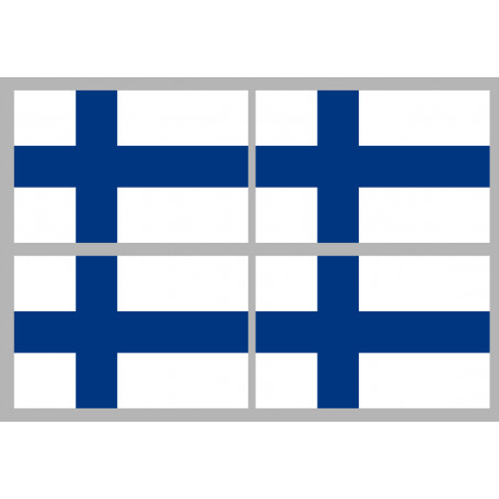 Drapeau Finlande - 4 stickers - 9.5 x 6.3 cm - Autocollant(sticker)