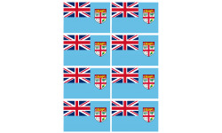 Drapeau Fidji - 8 stickers - 9.5 x 6.3 cm - Autocollant(sticker)