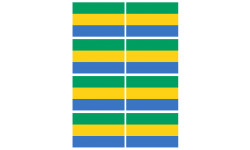 Drapeau Gabon - 8 stickers - 9.5 x 6.3 cm - Autocollant(sticker)