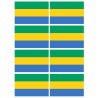 Drapeau Gabon - 8 stickers - 9.5 x 6.3 cm - Sticker/autocollant
