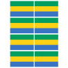 Drapeau Gabon - 8 stickers - 9.5 x 6.3 cm - Autocollant(sticker)