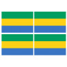 Drapeau Gabon - 4 stickers - 9.5 x 6.3 cm - Autocollant(sticker)