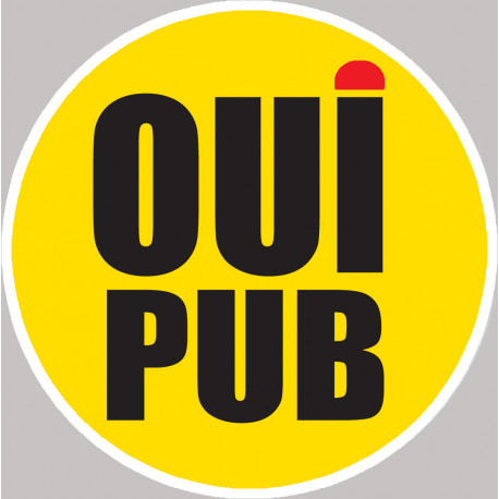 oui pub coloré - 10cm - Autocollant(sticker)