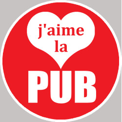 j'aime la pub - 5cm - Sticker/autocollant