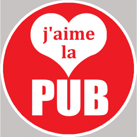 j'aime la pub - 5cm - Autocollant(sticker)