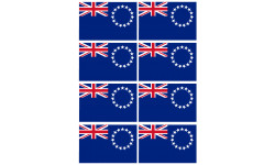 Drapeau îles Cook - 8 stickers - 9.5 x 6.3 cm - Autocollant(sticker)