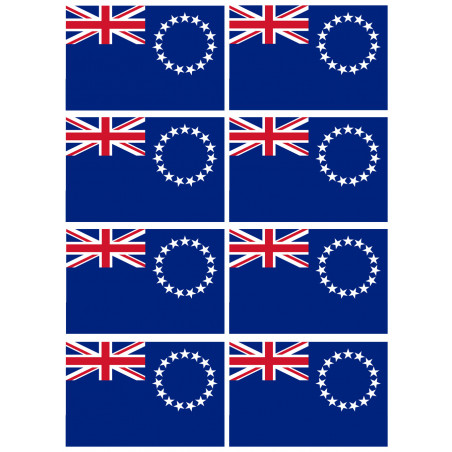 Drapeau îles Cook - 8 stickers - 9.5 x 6.3 cm - Autocollant(sticker)