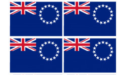Drapeau îles Cook - 4 stickers - 9.5 x 6.3 cm - Autocollant(sticker)