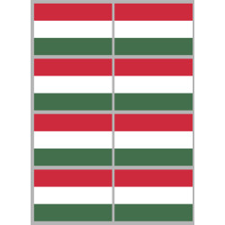 Drapeau Hongrie - 8 stickers - 9.5 x 6.3 cm - Sticker/autocollant