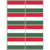 Drapeau Hongrie - 8 stickers - 9.5 x 6.3 cm - Sticker/autocollant