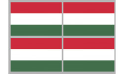 Drapeau Hongrie - 4 stickers - 9.5 x 6.3 cm - Autocollant(sticker)