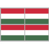 Drapeau Hongrie - 4 stickers - 9.5 x 6.3 cm - Sticker/autocollant