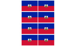 Drapeau Haïti - 8 stickers - 9.5 x 6.3 cm - Autocollant(sticker)