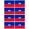 Drapeau Haïti - 8 stickers - 9.5 x 6.3 cm - Sticker/autocollant