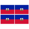 Drapeau Haïti - 4 stickers - 9.5 x 6.3 cm - Sticker/autocollant