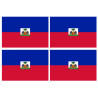 Drapeau Haïti - 4 stickers - 9.5 x 6.3 cm - Autocollant(sticker)