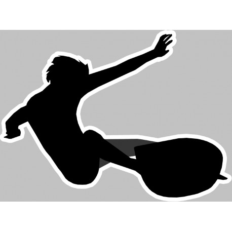 silhouette surf - 20x15cm - Autocollant(sticker)