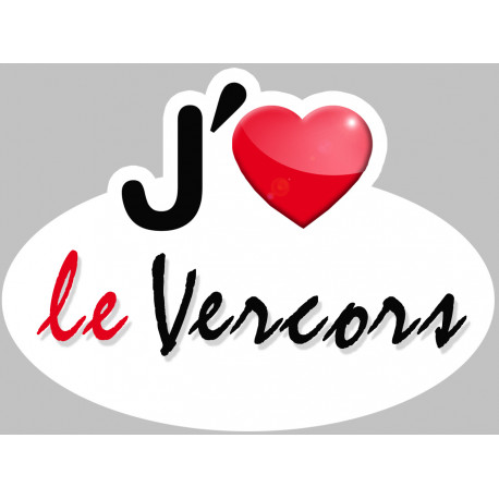 J'aime le Vercors - 15x11cm - Autocollant(sticker)