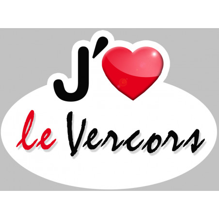 J'aime le Vercors - 15x11cm - Autocollant(sticker)