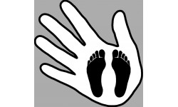 main pieds noirs - 15x15cm - Autocollant(sticker)