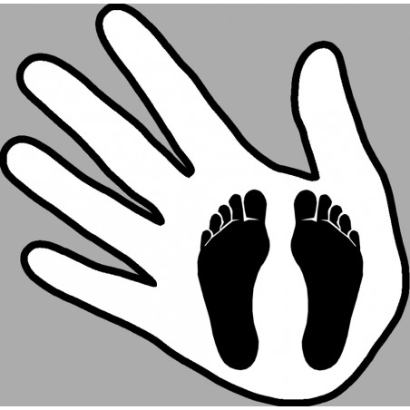 main pieds noirs - 5x5cm - Autocollant(sticker)