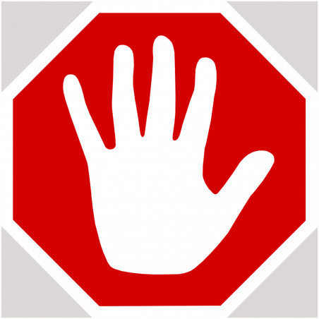 STOP MAIN - 15x15cm - Autocollant(sticker)