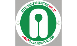 ACCES GILETS DE SAUVETAGE ADULTE - 5cm - Autocollant(sticker)