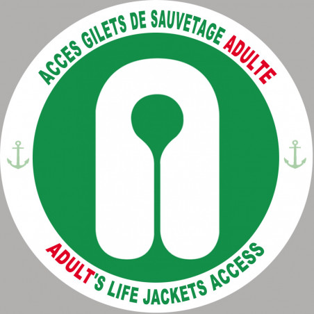 ACCES GILETS DE SAUVETAGE ADULTE - 5cm - Autocollant(sticker)