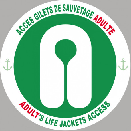 ACCES GILETS DE SAUVETAGE ADULTE - 10cm - Autocollant(sticker)