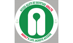 ACCES GILETS DE SAUVETAGE ADULTE - 15cm - Autocollant(sticker)