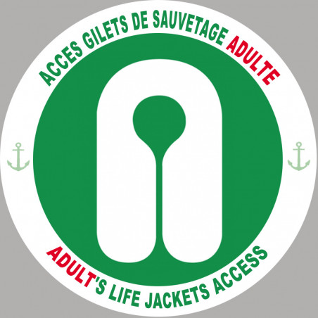 ACCES GILETS DE SAUVETAGE ADULTE - 15cm - Autocollant(sticker)