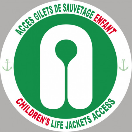 ACCES GILETS DE SAUVETAGE ENFANT - 5cm - Autocollant(sticker)