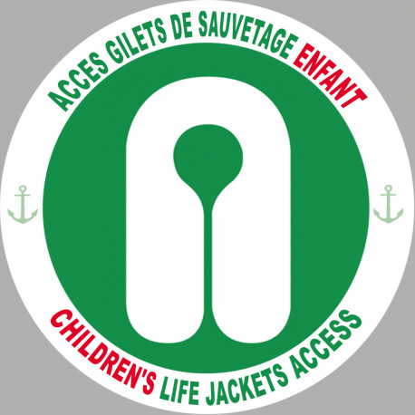 ACCES GILETS DE SAUVETAGE ENFANT - 20cm - Autocollant(sticker)