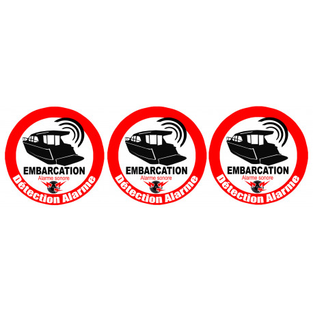 Alarme pour bateau et embarcation - 3 fois 5cm - Autocollant(sticker)