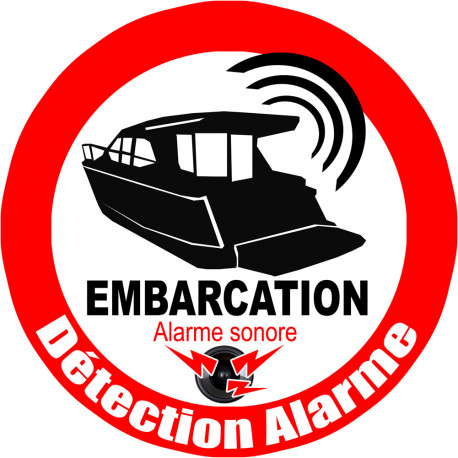 Alarme pour bateau et embarcation - 10cm - Autocollant(sticker)