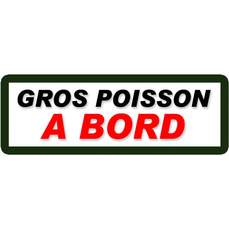 gros poisson à bord - 29,5x10,5cm - Autocollant(sticker)