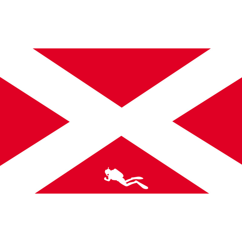 Pavillon de plongée international 1 - 5x3cm - Sticker/autocollant