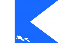 Pavillon de plongée international 3 - 5x5cm - Autocollant(sticker)