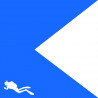 Pavillon de plongée international 3 - 5x5cm - Autocollant(sticker)