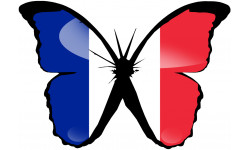 effet papillon France - 15x10.5cm - Autocollant(sticker)