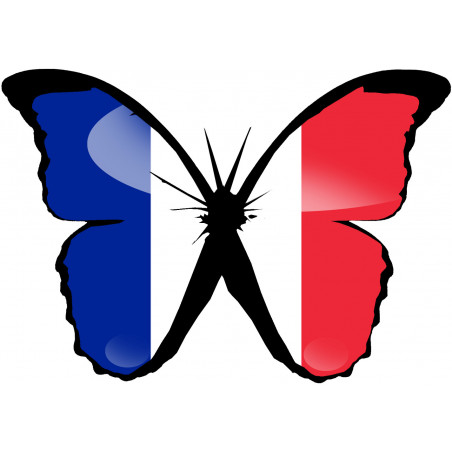 effet papillon France - 15x10.5cm - Autocollant(sticker)