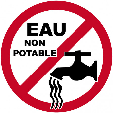 pictogramme eau non potable - 20cm - Autocollant(sticker)