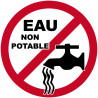 pictogramme eau non potable - 20cm - Autocollant(sticker)