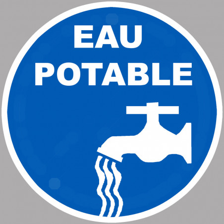 eau potable - 20cm - Autocollant(sticker)