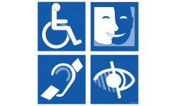 Planche accès handicapés - 20x20cm - Autocollant(sticker)