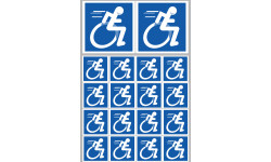 handisport fauteuil - 2 stickers de 10cm / 16 stickers de 5cm - Autocollant(sticker)